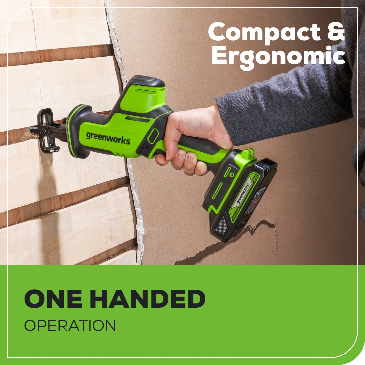 24V 1" One-Handed Compact Reciprocating Saw (Tool Only)