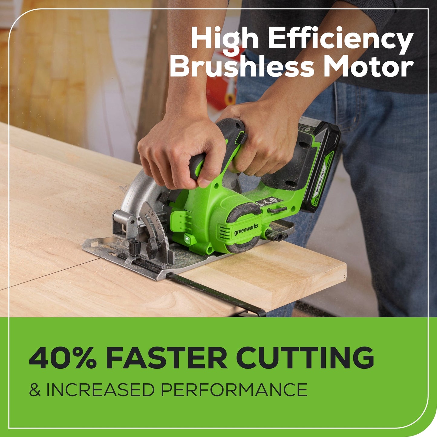 24V Cordless Battery 6.5'' Circular Saw w/ 2.0Ah Battery & Charger