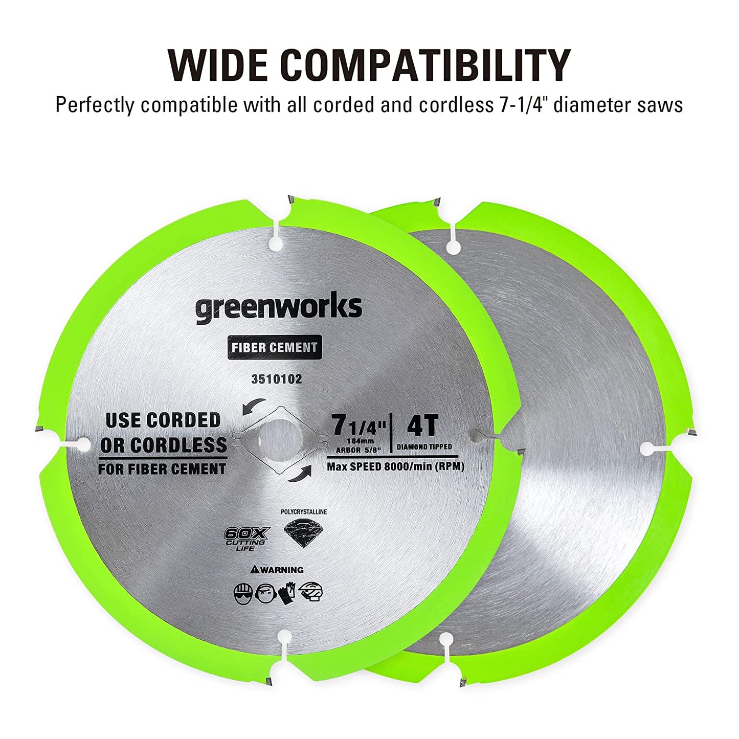 Greenworks 24V 7-1/4 "4T-PCD Circular Saw Blades