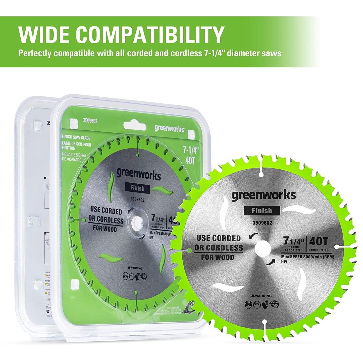 Greenworks 24V 7-1/4 " 40T Circular Saw Blades