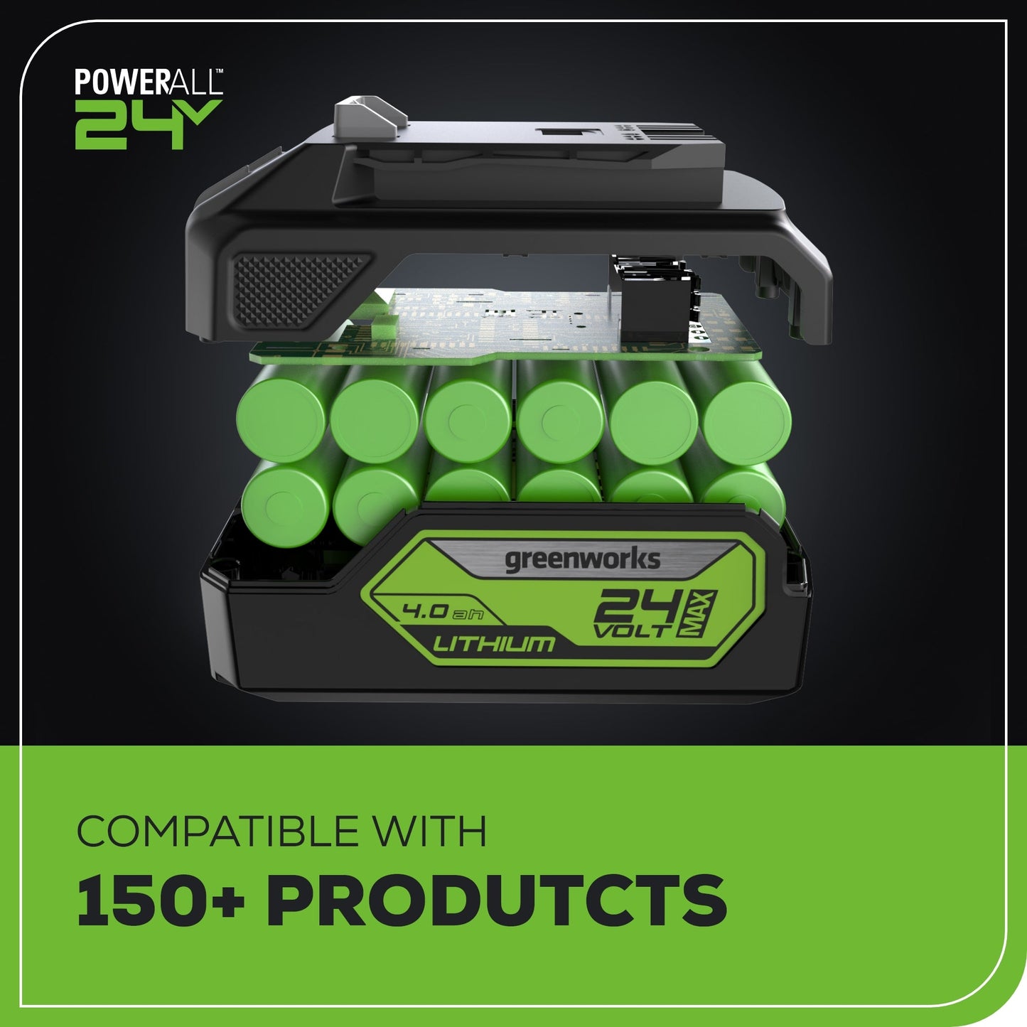 24V Cordless Battery 1/2" 800 in/lbs Drill Driver w/ 4.0Ah USB Battery & Charger