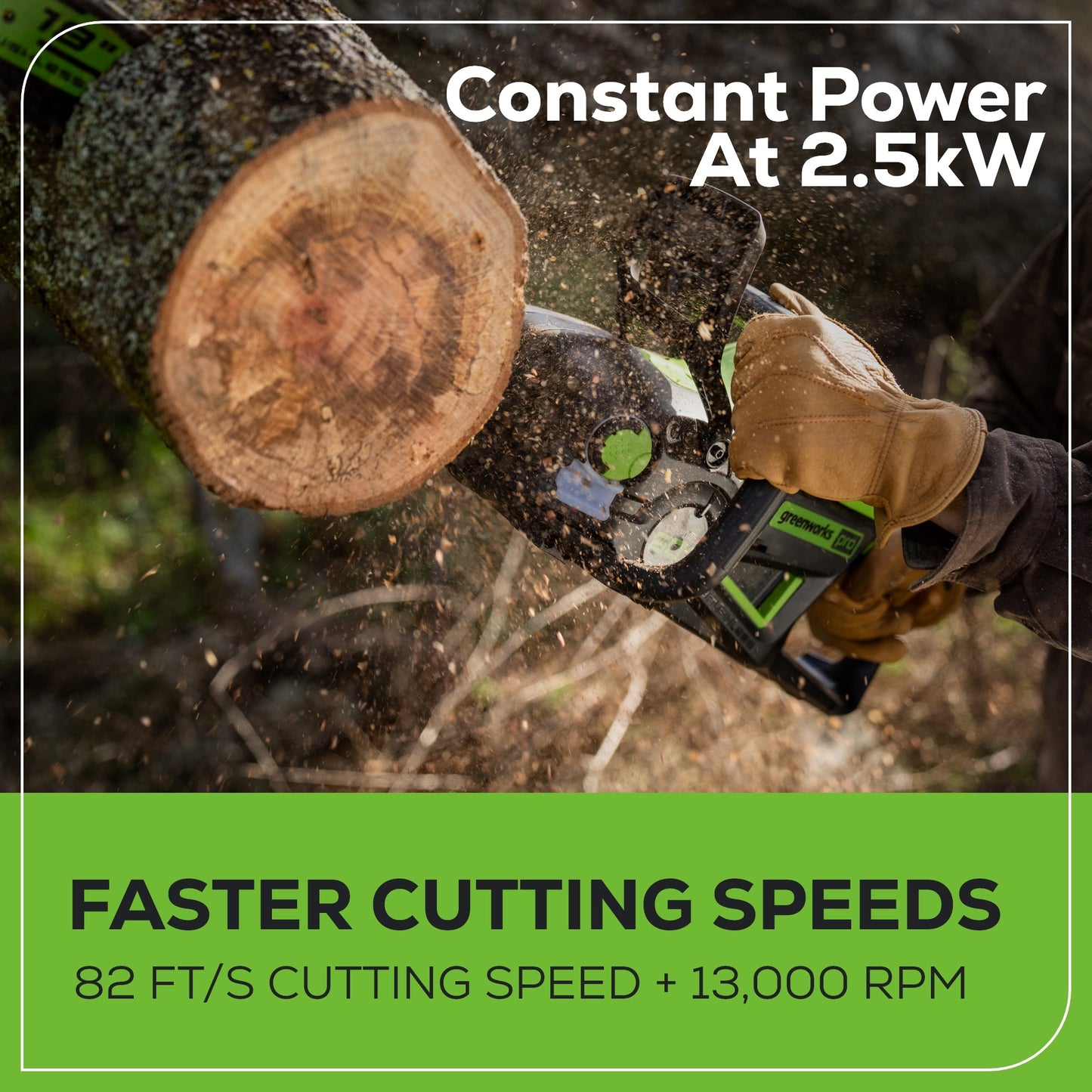 60V 18" Cordless Battery Brushless 2.5kW Chainsaw w/ 5.0Ah Battery & Rapid Charger