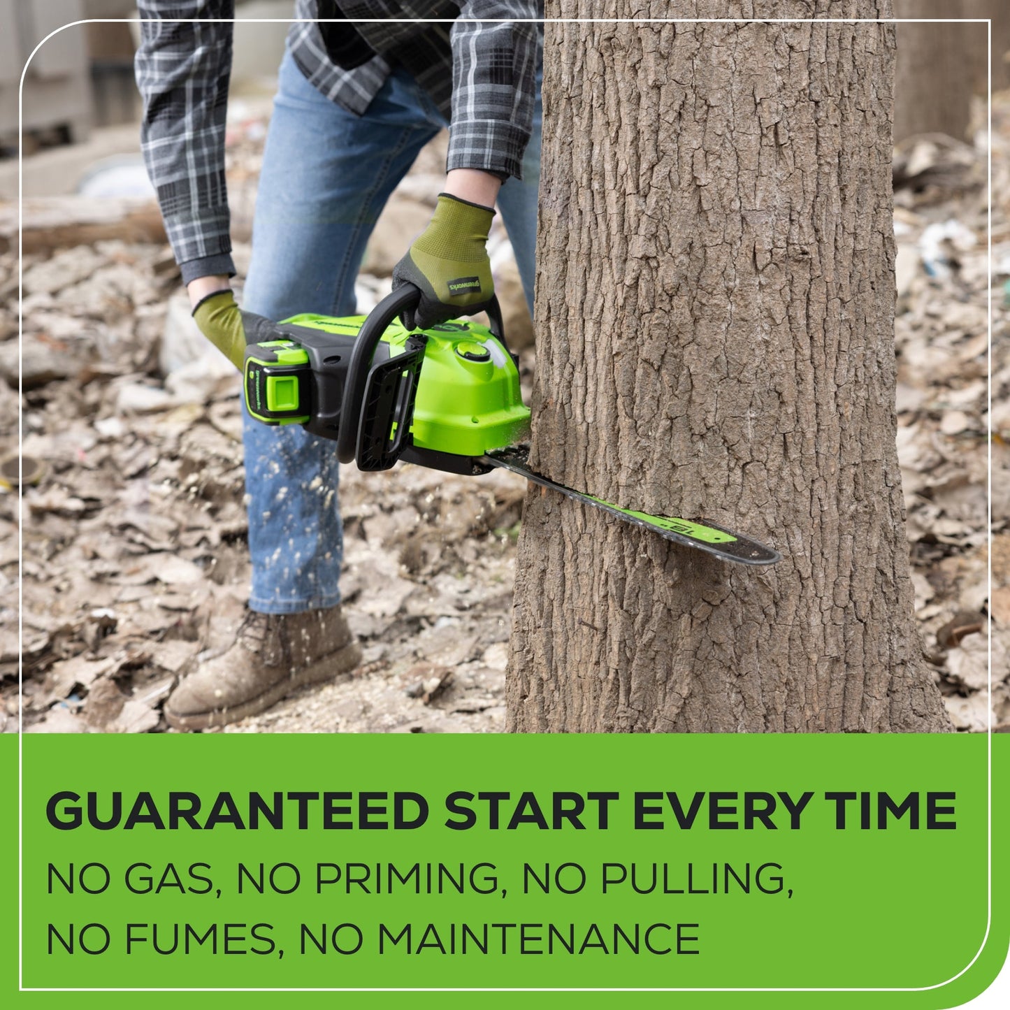 40V 18" Cordless Battery 2.0kW Chainsaw w/ 8.0Ah Battery and Charger