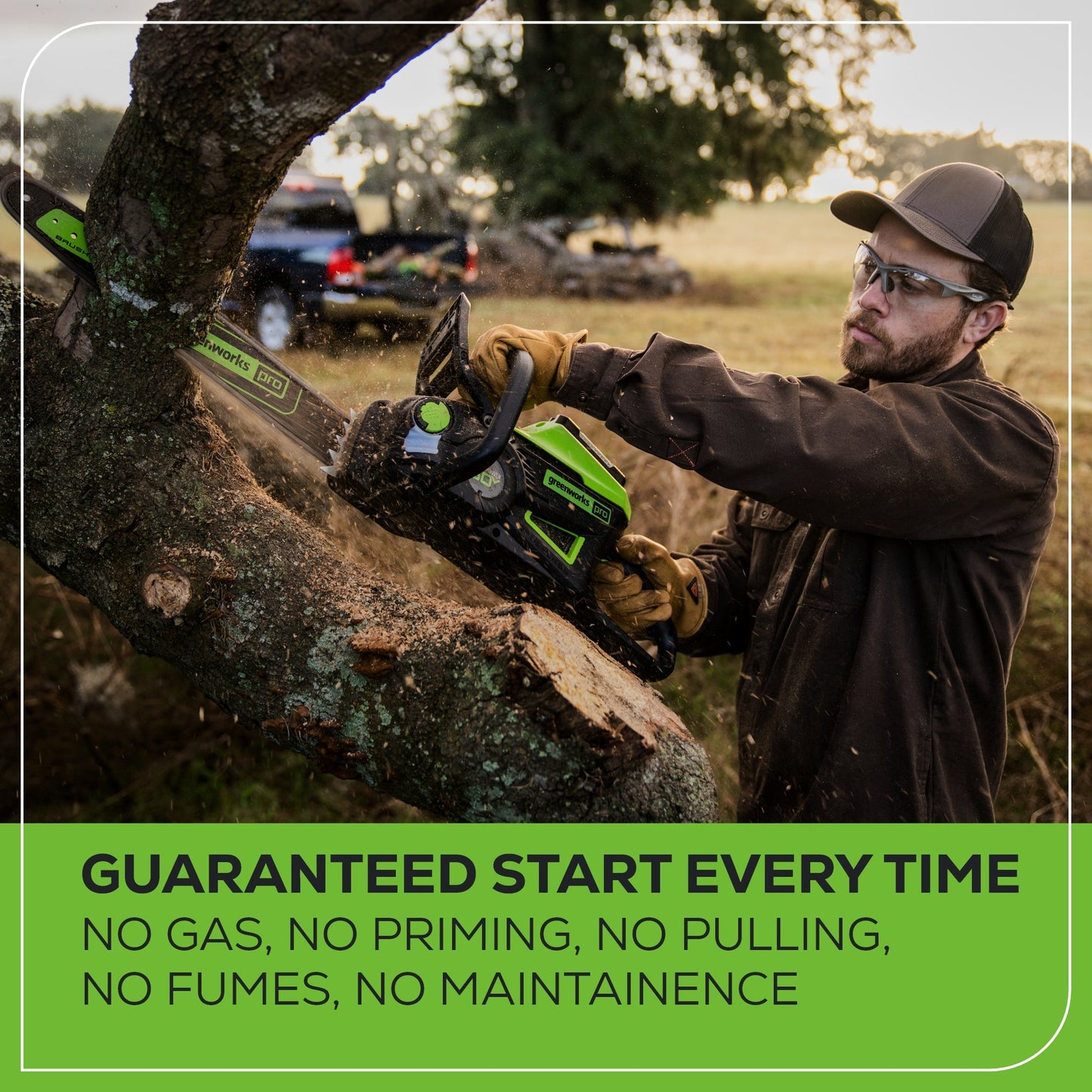 60V 18" Cordless Battery Brushless 2.5kW Chainsaw w/ 5.0Ah Battery & Rapid Charger