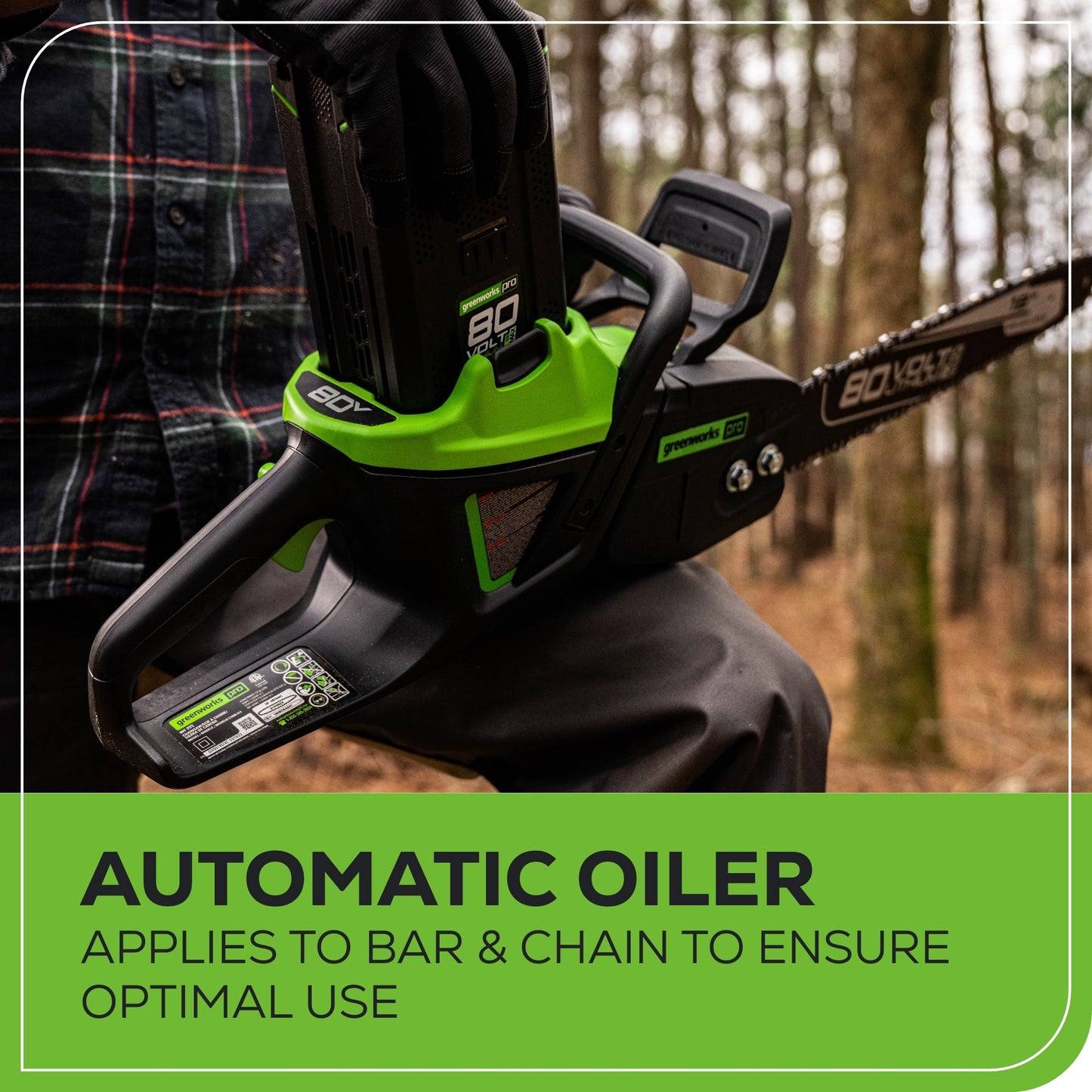 80V 18" Cordless Battery 2.5kW Chainsaw w/ 4.0Ah Battery & Rapid Charger