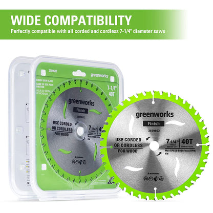 Greenworks 24V 7-1/4 " 40T Circular Saw Blades