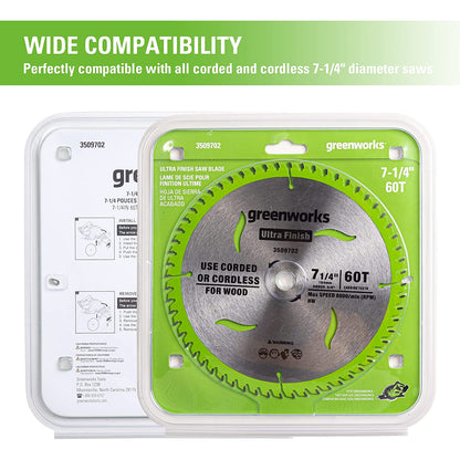 Greenworks 24V 7-1/4 " 60T Circular Saw Blades