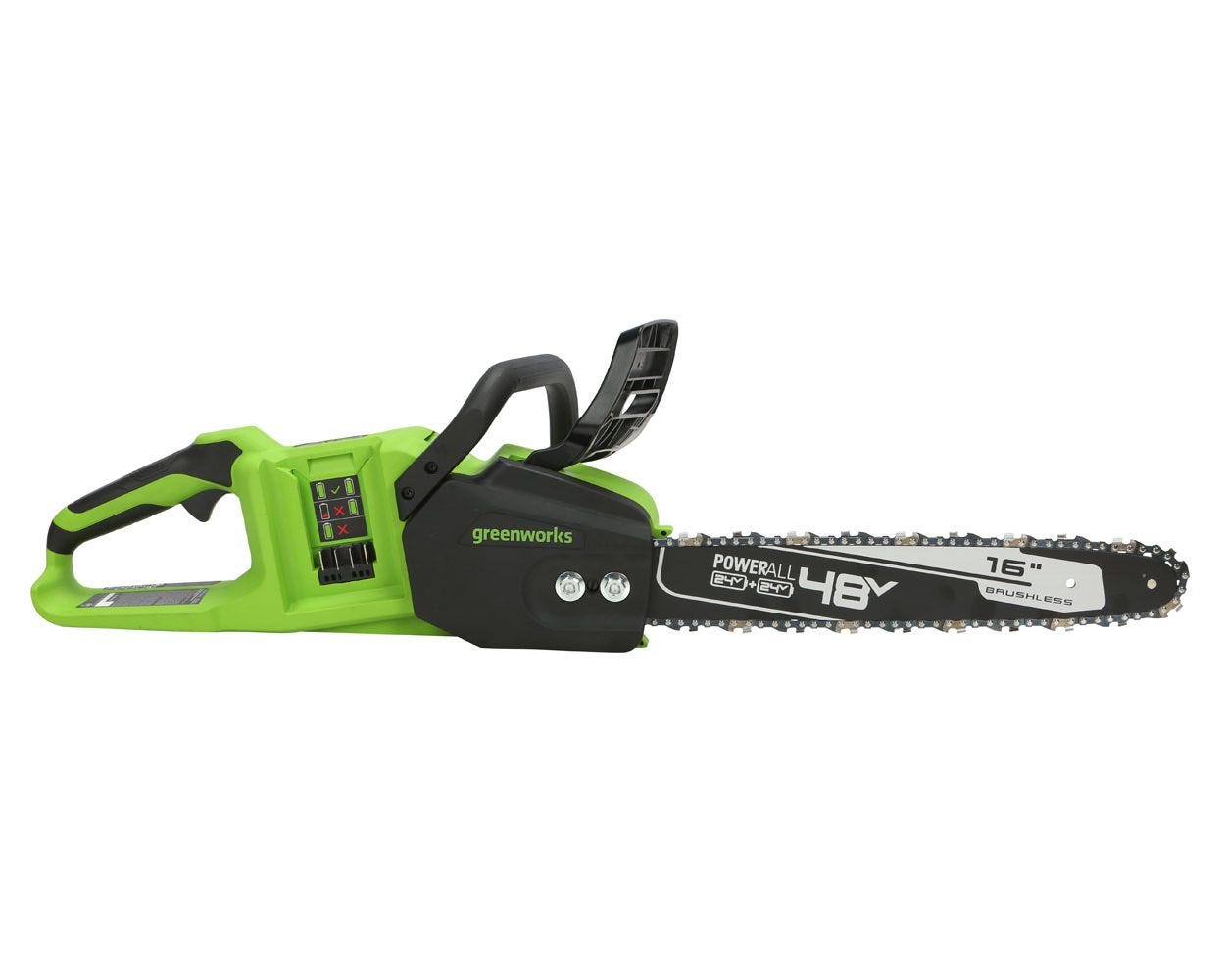 48V (2x24V) 16" Cordless Battery Chainsaw w/ Two (2) 4.0Ah USB Batteries & Dual Port Charger