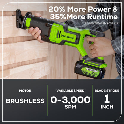 24V 1-1/8" Reciprocating Saw (Tool Only)