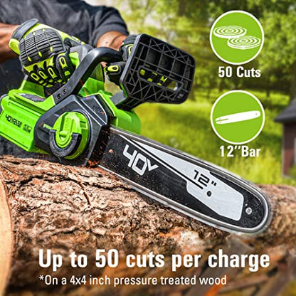 40V 12" Gen2 Cordless Battery Chainsaw w/ 2.0 Ah Battery & Charger