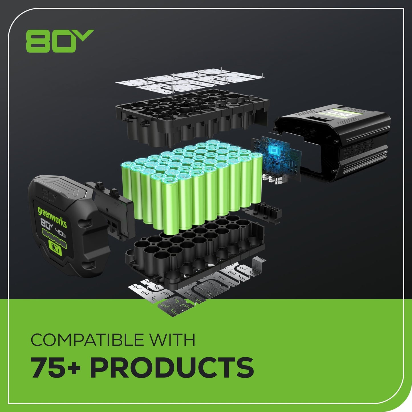 80V Pro 10" Cordless Battery Pole Saw w/ 2.0Ah Battery & Charger