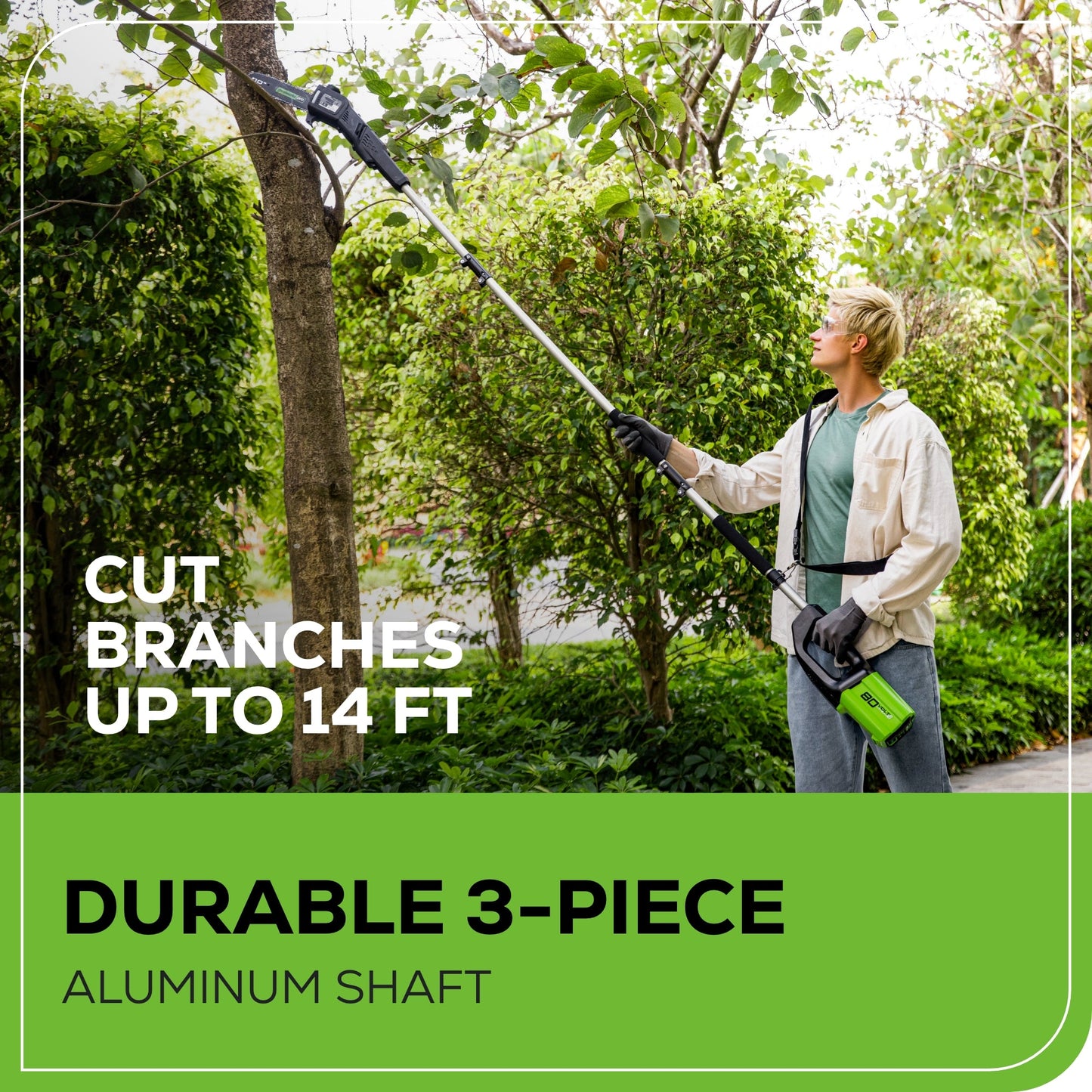 80V 10" Cordless Battery Pole Saw (Tool Only)