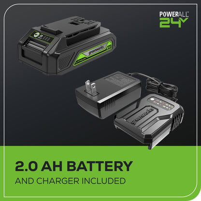 24V 6” Cordless Battery Brushless Pruner Saw w/ 2.0Ah Battery & Charger