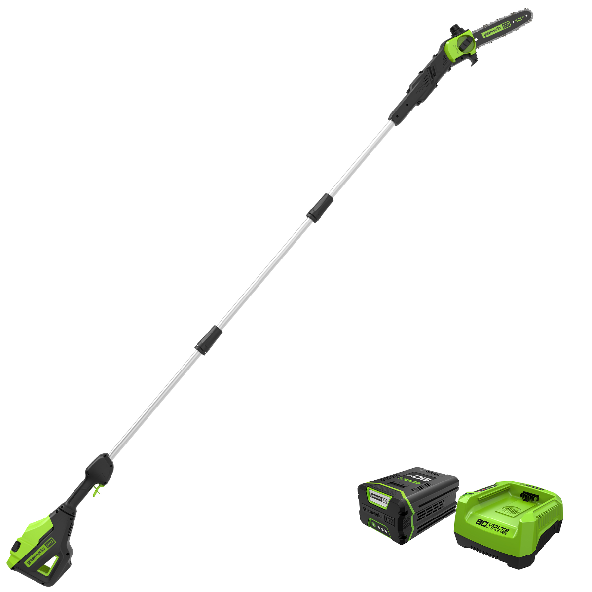 80V 10" Gen2 Cordless Battery Pole Saw w/ 2.0 Ah Battery & Rapid Charger