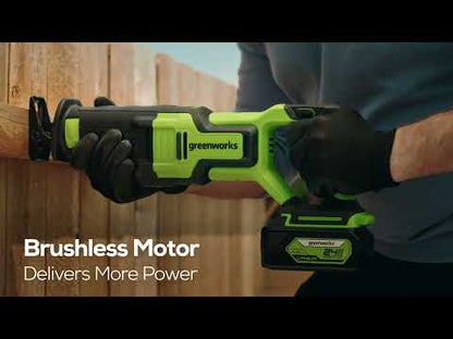 24V 1-1/8" Brushless Reciprocating Saw w/ 4.0Ah Battery & Charger