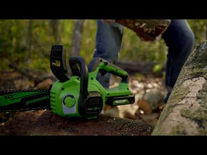 24V 10" Cordless Battery Chainsaw w/ 2.0Ah USB Battery & Charger
