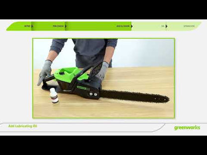 80V 18" Cordless Battery 2.5kW Chainsaw w/ 4.0Ah Battery & Rapid Charger